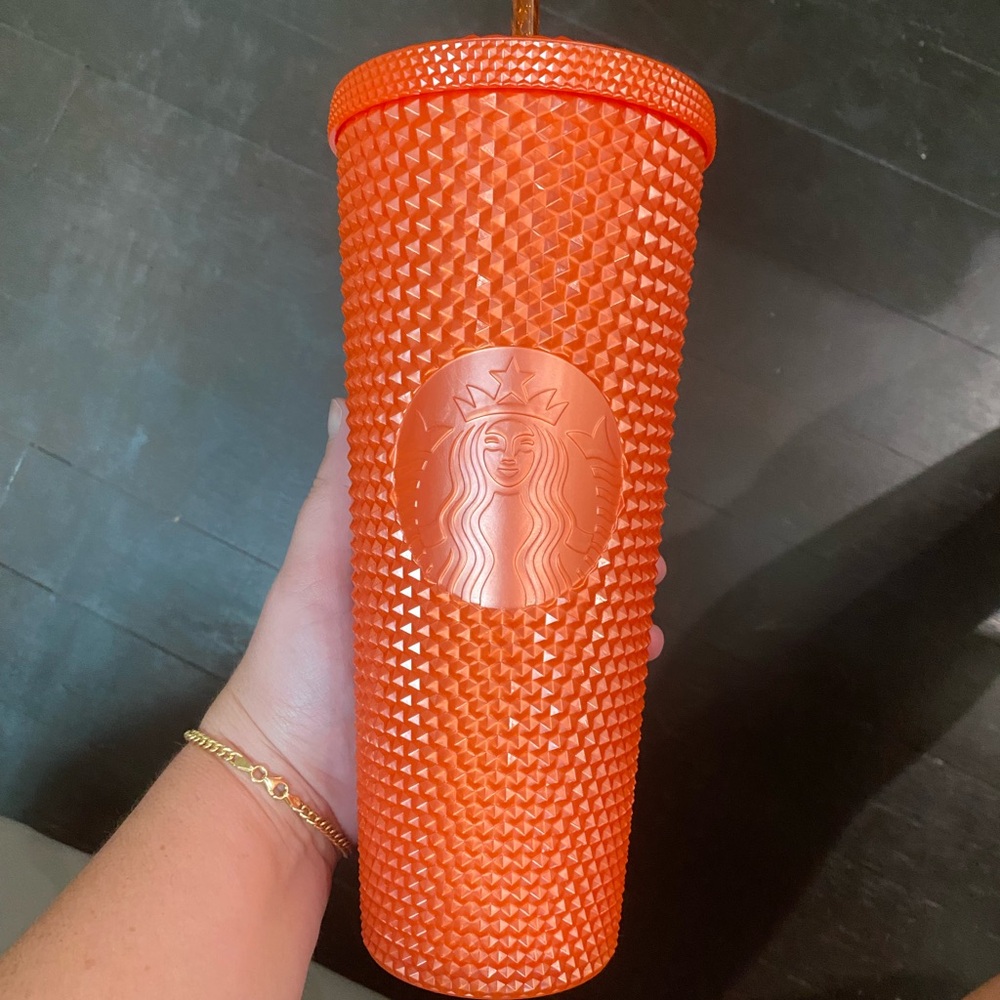 NEVER USED ORANGE STARBUCKS TUMBLER